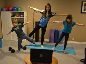 Saskatoon fitness coach Carly Priebe teaches a free kids' movement class online amid public health officials asking people to keep their distance from each other due to the COVID-19 pandemic.
