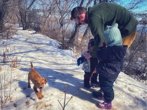 Brett Bradshaw and Jonathan Lawlor adopted Sunny from the Saskatoon SPCA's recent adoption drive during the COVID-19 pandemic. Photo submitted by Brett Bradshaw