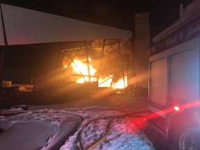 Saskatoon Fire responded to a report of a chemical fire at Nutrien Vanscoy Potash Mine Saturday evening. Photo courtesy Saskatoon Fire Department.