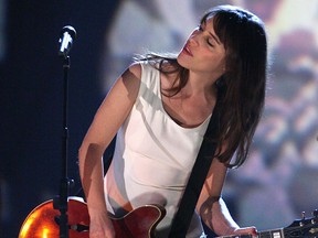 Multiple award winner and hometown favourite Leslie Feist performs Sealion at the Juno Awards Sunday night at the Saddledome in Calgary in 2008. (Stuart Gradon/Calgary Herald)