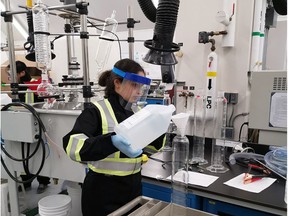 Researchers working at the University of Saskatchewan's bioprocessing pilot plant.