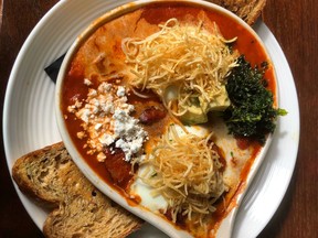 We're all looking forward to the day we can enjoy a brunch spread, like this shakshuka, at chefs Milton Rebello and Louise Lu's Skye Cafe & Bistro in Regina.