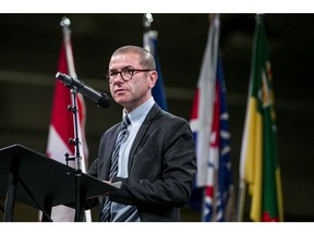 STA President John McGettigan speaks at the Saskatoon Teachers Association Convention in Saskatoon, SK on Wednesday, August 28, 2019.