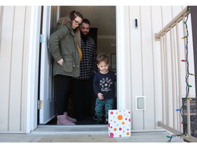 Sarah and Bren Hardy and their son Silas celebrated Silas's second birthday at home in isolation in Saskatoon while Sarah was pregnant. Sarah gave birth in early April during the COVID-19 pandemic.
