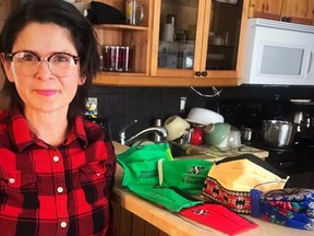 Metis lawyer Angela Bishop has sewn 150 masks and will continue to make them for people in need as long as she can find the material.
Photo supplied by Angela Bishop