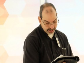 Fr. Rhéal Bussière, a hospital chaplain at Royal University Hospital, Saskatoon City Hospital and St. Paul's Hospital.