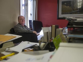 La Ronge Mayor Ron Woytowich, pictured in his office in 2016, is wondering what the town will see from the province's Wednesday infrastructure package. (Liam Richards/Saskatoon StarPhoenix)