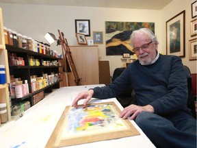 Hugo Alvarado in his home studio in Saskatoon on February 7, 2018.