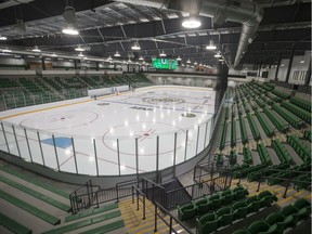 The main rink in Merlis Belsher Place on the University of Saskatchewan campus in Saskatoon on Monday, October 1, 2018.