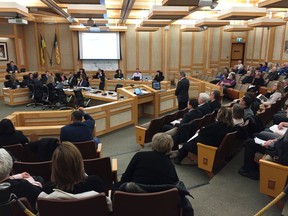 Saskatoon city council holds a public hearing on Monday, Jan. 28, 2019.