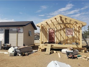 Big River First Nation's government under Chief Jack Rayne is nearing completion of two tiny homes meant to help single people who are homeless. Community member Kurtis McAdam visited the construction crews in the community on Thursday to check on their progress and snap pictures.