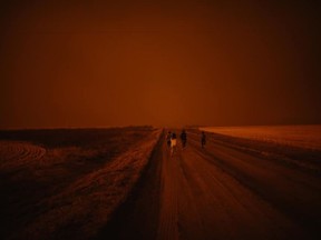 With high winds and dry conditions, the English Fire that started east of Prince Albert near Fort a la Corne has grown and started creeping into farmland near Smeaton. (Photo courtesy Madison Whitley)