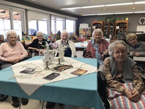 Six residents at the Langenburg Centennial Special Care Home, all over the age of 100, have formed to create the Wise Women Wisdom Club. From left to right are pictured Ruth Busch, Elsie Wolfram, Vera Betke, Zela Klopstock, Alma Miller and Jean Cowan.