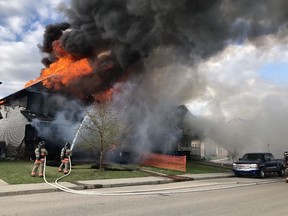 The Saskatoon Fire Department responded to a multiple house fire on Saturday evening. Damage is estimated at $1 million.
Photo supplied by Saskatoon Fire Department