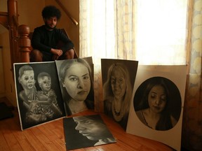 Holy Cross High School Grade 12 student Sofonias Daniel taught himself to draw as a refugee in Ethiopia and now wants to showcase and sell his art locally to raise funds to bring his parents and siblings to Canada.