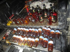 Charges were laid against two men and a woman after the COVID-19 check stop security at Peter Ballantyne Cree Nation was alerted to the arrival of "a known bootlegger" on May 21, 2020. (Photo courtesy RCMP)