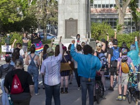 People gather at City Hall for a Vigil & Standing in Solidarity Against Police Brutality & Racism in Saskatoon, SK on Saturday, May 30, 2020.
Saskatoon StarPhoenix / Liam Richards