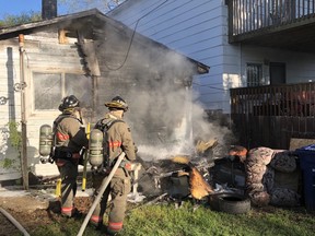 fire crews were called to the 300 block of Avenue S South shortly before 7 a.m. May 23, 2020. (Supplied)