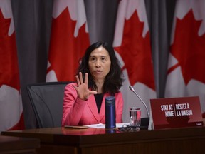 Dr. Theresa Tam, Canada's Chief Public Health Officer, speaks during a press conference on Parliament Hill during the COVID-19 pandemic in Ottawa on Wednesday, May 6, 2020. Tam says a COVID-19 outbreak gripping the northern Saskatchewan community of La Loche is an area of concern.THE CANADIAN PRESS/Sean Kilpatrick