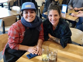 Chef and owner of Malinche Mariana Brito, left, and Pile O'Bones Brewery manager Kate Byblow, right, believe that for the restaurant industry to survive, more collaboration is necessary. (Jenn Sharp, Supplied photo)
