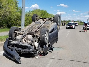 Saskatoon firefighters were called to the scene of a vehicle rollover on June 2, 2020.