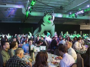 An inflatable Huskie oversees the 2016 Dogs' Breakfast.