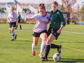 It remains uncertain how the high-school soccer season (including Holy Cross and Centennial, shown above) will play out this fall, but Saskatoon Youth Soccer hopes to get their own players on the pitch sometime this summer.