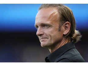 Canada's coach Kenneth Heiner-Moller attends the France 2019 Women's World Cup round of sixteen football match between Sweden and Canada, on June 24, 2019, at the Parc des Princes stadium in Paris.