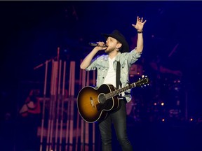 Brett Kissel opens the show at the Country Thunder Humboldt Broncos Tribute in Saskatoon on April 27, 2018.