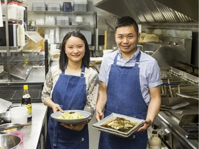Rachel (L) and Andy Yuen are the owners of Odd Couple, a restaurant inspired by Cantonese, Vietnamese, and Japanese cuisines. Photo taken in Saskatoon, July 6, 2020.