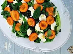 Roasted Apricot Salad with Fresh Mozzarella