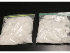 Meth seized by Saskatoon police in 2017.