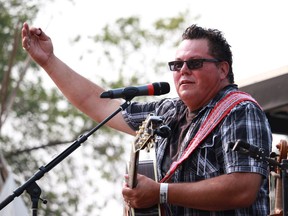 Donny Parenteau performs on the Ruth Street Patio and Stage, a new addition to the Saskatoon Ex, in Saskatoon, Sask. on Thursday, August 9, 2018.