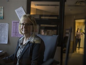 Rita Field, the executive director with Saskatoon Crisis Intervention Service sits at the Mobile Crisis Centre in Saskatoon on October 22, 2018.
