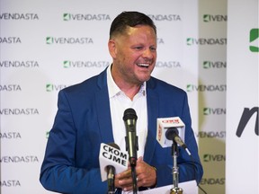 Vendasta Technologies Inc. co-founder and CEO Brendan King speaks at a news conference on July 16, 2020.