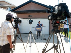 Saskatoon mayoral candidate Rob Norris holds a media conference following mayor Charlie Clark's announcement that he is running for re-election. Photo taken in Saskatoon, SK on Wednesday, July 29, 2020.