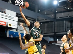 The Saskatchewan Rattlers' Rashawn Browne puts up a shot during last season's Summer Series. (CEBL Photo)