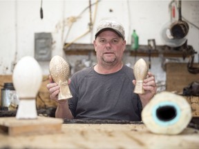 Phillip Tremblay, of Julienne Atelier Inc. Foundry, now produces the bronze Golden Sheaf award trophies. The trophies are given out each year at the Yorkton Film Festival.