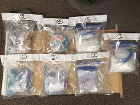 Police said a search of the vehicle resulted in the seizure of two vacuum sealed bags of methamphetamine (approximately 17.6 lbs.), five vacuum sealed bags of fentanyl (approximately 12.2 lbs.( and $1,140 in Canadian currency. SWIFT CURRENT RURAL RCMP