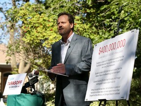 Cary Tarasoff formally announces his candidacy for mayor of Saskatoon. Photo taken in Saskatoon, SK on Friday, August 14, 2020.