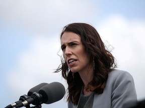 New Zealand Prime Minister Jacinda Ardern speaks during a joint press conference held with Australian Prime Minister Scott Morrison at Admiralty House in Sydney, Australia, February 28, 2020.