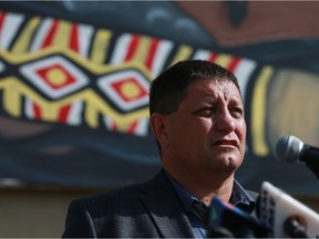 Saskatoon Tribal Council Chief Mark Arcand announces the start of the pilot project led by Saskatoon Tribal Council with agencies in Saskatoon to help the city's homeless.