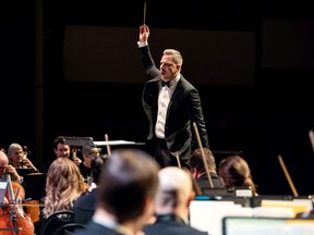 SSO conductor Eric Paetkau conducts during the Saskatoon Symphony Orchestra's concert featuring Gustav Holst's The Planets at TCU Place in Saskatoon on Oct. 19, 2019.