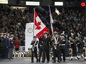 The Remembrance Day Ceremony at SaskTel Centre is seen in Saskatoon, SK on Monday, November 11, 2019. Under new pandemic restrictions, both indoor and outdoor Remembrance Day ceremonies this year are capped at 150 people.
