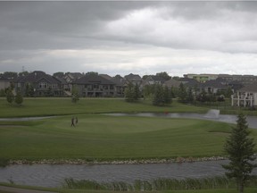 Golfers walk on the green at the The Willows Golf & Country Club during a cloudy afternoon in Saskatoon, Saturday, July, 25, 2020. Kayle Neis/ Saskatoon StarPhoenix
