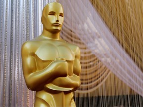 An Oscar statue stands along the red carpet arrivals area in preparation for the 92nd Academy Awards in Los Angeles February 8, 2020.