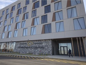 A person walks into the new Dakota Dunes Conference Center during an opening ceremony to unveil a new 155-room resort at the the Dakota Dunes Casino in Whitecap , Thursday, October, 8, 2020. Kayle Neis/Saskatoon StarPhoenix