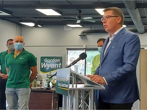 Saskatchewan Party Leader Scott Moe announces a pledge to improve services for deaf and blind people in the province should his party form government following the 2020 provincial election. Photo taken in Saskatoon, Sask. on Oct. 10, 2020.