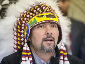 Cumberland House Chief Rene Chaboyer, seen in Saskatoon in December 2019, said he was pleased to see the band's new office under construction. (Saskatoon StarPhoenix)