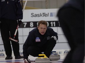 Glen Despins is shown during the 2008 Saskatchewan men's curling championship in Balgonie.